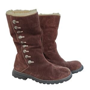 UGG Brown Suede Shearling Mid Boots Women’s US 8 Winter Cold Weather
